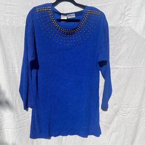 Blue Studded Women's Blouse